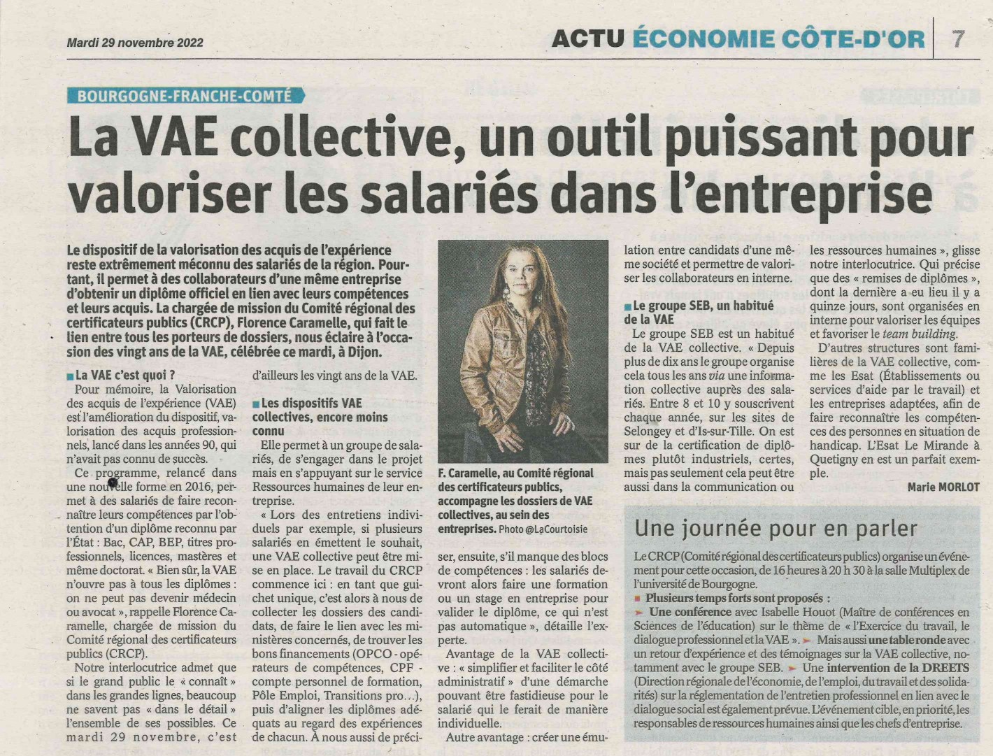 Article de presse - Le Bien Public - novembre 2022
